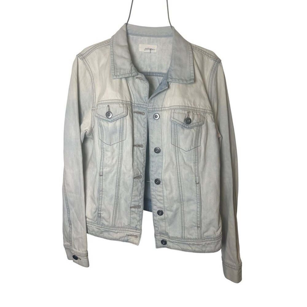 Halogen Bleached-Out Wash Denim Jacket, Size: MP - Picture 2 of 11